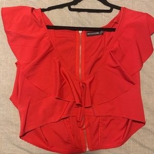 Pretty Little Thing- Red Crop Top